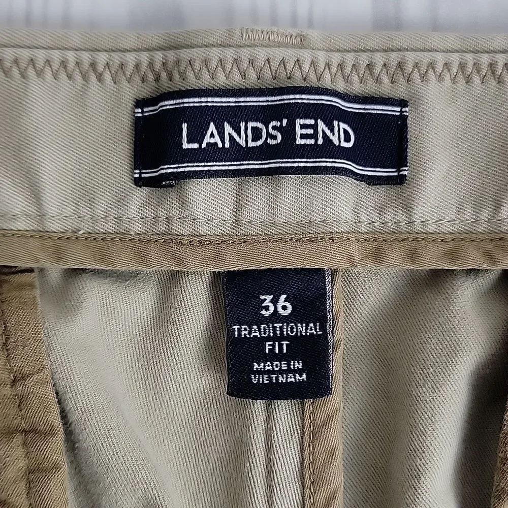 Lands End Men's khaki Chinos Size 36